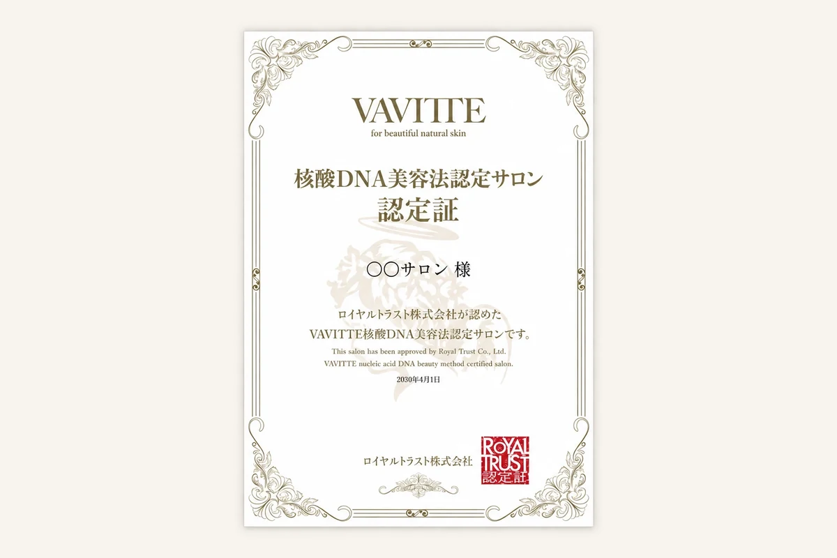 VAVITTE認定証の見本